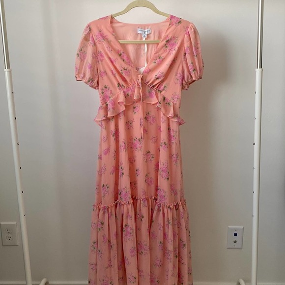 LoveShackFancy Dresses & Skirts - NWT LoveShackFancy for Target Pink Floral Midi Dress Size: 6